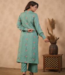 Green embroidered coord set