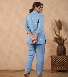 Blue embroidered coord set