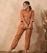 Blue embroidered coord set