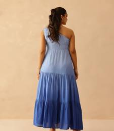 Blue cascade dress