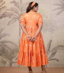 Orange embroidered dress