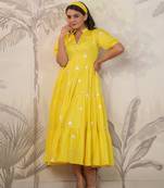Yellow embroidered dress