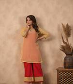 Red organza
suit set (set of 3 )