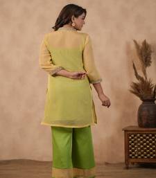 Green organza suit set (set of 3 )