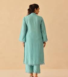 Aqua blue iris tunic set
