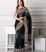 Kaylee handblock printed mul-mul saree
