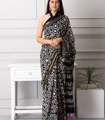 Charlie handblock printed mul-mul saree