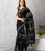 Cecilia handblock printed mul-mul saree