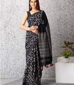 Amelia handblock printed mul-mul saree