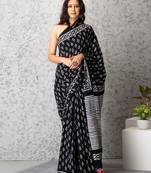 Aria handblock printed mul-mul saree