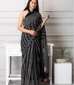 Anna handblock printed mul-mul saree