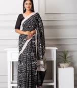 Ava handblock printed moonga cotton saree