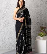 Molly handblock printed mul-mul saree