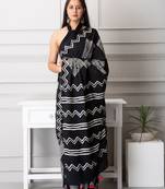 Mia handblock printed mul-mul saree