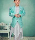 Off white kurta pajama with full jacket two pice set