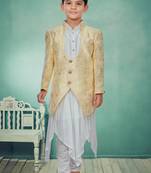 Off white kurta pajama with full jacket two pice set