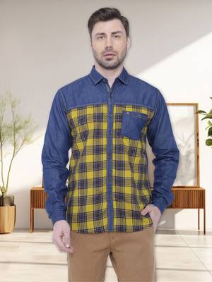 Men's casual denim shirt | cheks shirt for men 1