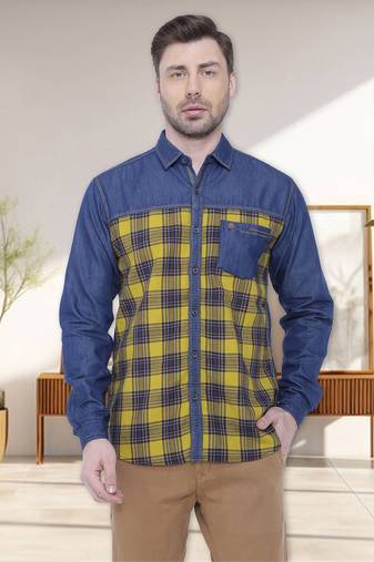 Men's casual denim shirt | cheks shirt for men