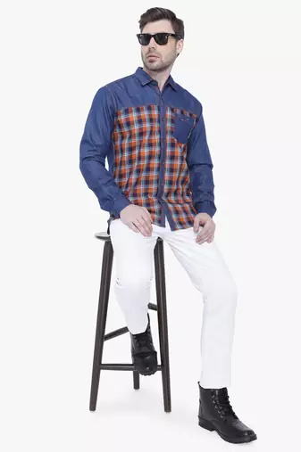 Men's casual denim shirt | cheks shirt for men