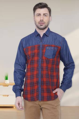 Men's casual denim shirt | cheks shirt for men