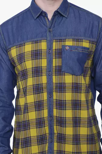 Men's casual denim shirt | cheks shirt for men