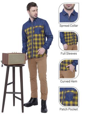 Men's casual denim shirt | cheks shirt for men 5