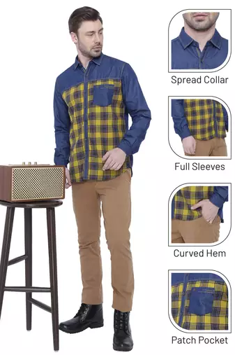 Men's casual denim shirt | cheks shirt for men