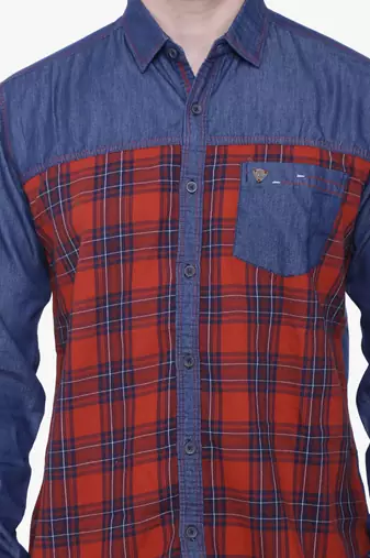 Men's casual denim shirt | cheks shirt for men