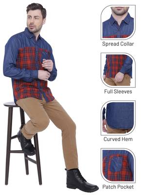 Men's casual denim shirt | cheks shirt for men 5