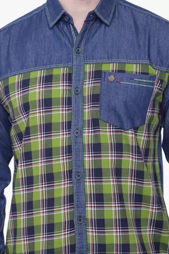 Men's casual denim shirt | cheks shirt for men