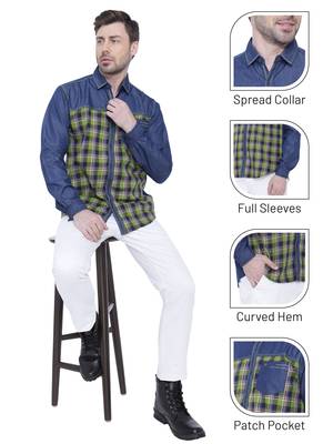 Men's casual denim shirt | cheks shirt for men 5