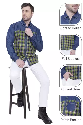 Men's casual denim shirt | cheks shirt for men