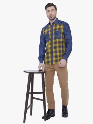 Kuons avenue men's casual denim shirt | cheks shirt for men 3