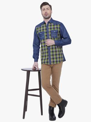 Kuons avenue men's casual denim shirt | cheks shirt for men 3