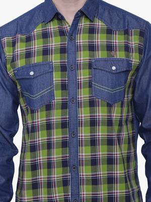 Kuons avenue men's casual denim shirt | cheks shirt for men 4