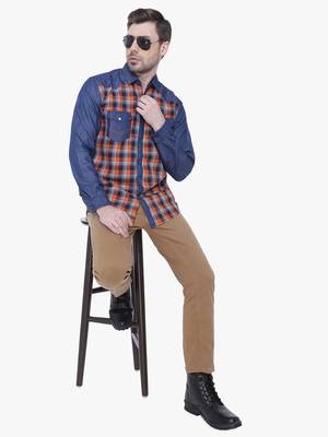 Kuons avenue men's casual denim shirt | cheks shirt for men 3