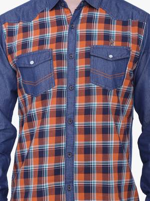 Kuons avenue men's casual denim shirt | cheks shirt for men 4