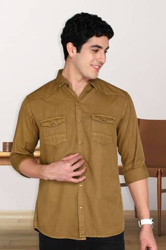 Men's cotton twill casual shirt | double pocket shirt