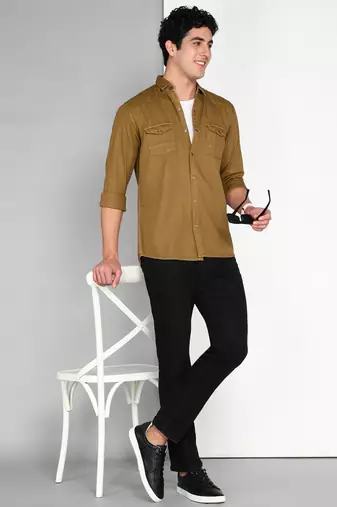 Men's cotton twill casual shirt | double pocket shirt