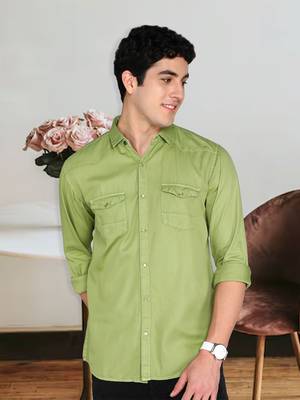 Men's cotton twill casual shirt | double pocket shirt 1