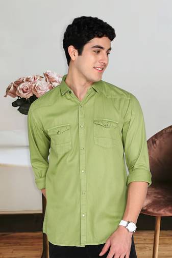 Men's cotton twill casual shirt | double pocket shirt