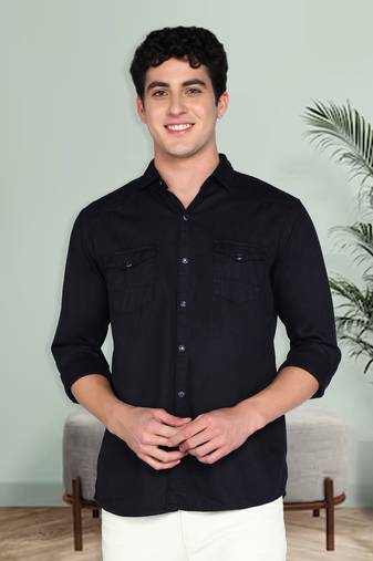 Men's cotton twill casual shirt | double pocket shirt