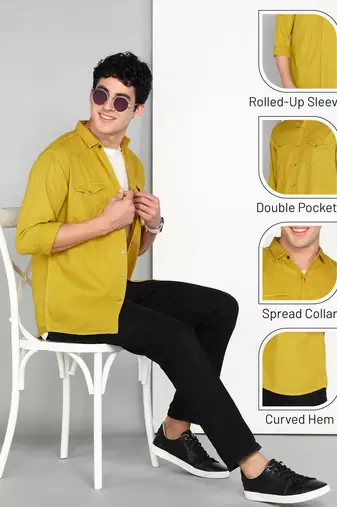 Men's cotton twill casual shirt | double pocket shirt
