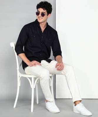 Men's cotton twill casual shirt | double pocket shirt 3