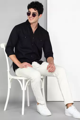 Men's cotton twill casual shirt | double pocket shirt
