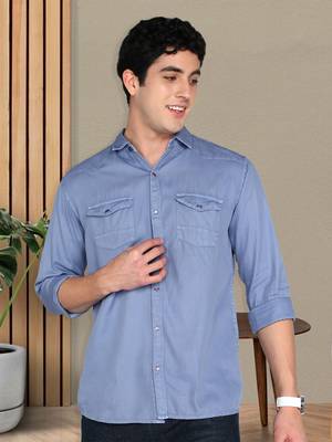 Men's cotton twill casual shirt | double pocket shirt 1
