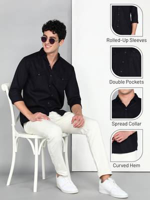 Men's cotton twill casual shirt | double pocket shirt 5