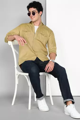 Men's cotton twill casual shirt | double pocket shirt