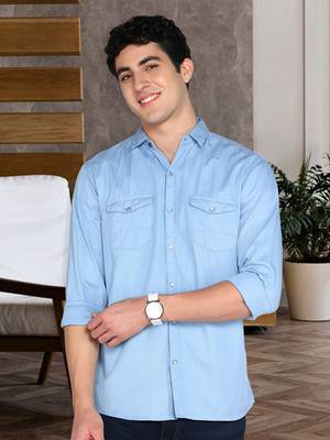 Men's cotton twill casual shirt | double pocket shirt 1
