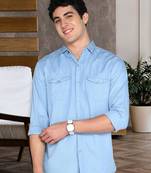 Men's cotton twill casual shirt | double pocket shirt